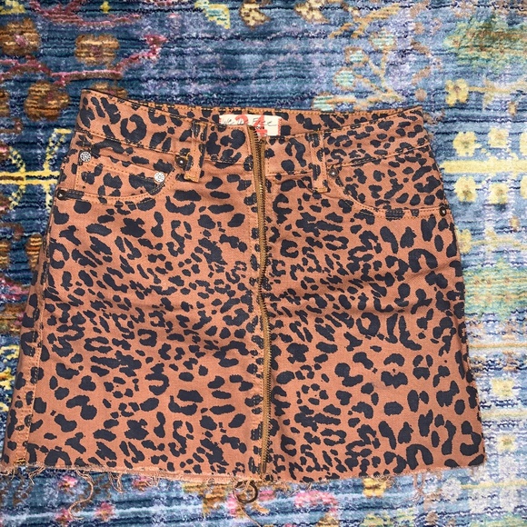 Cheetah Print Skirt Free People - Picture 1 of 2